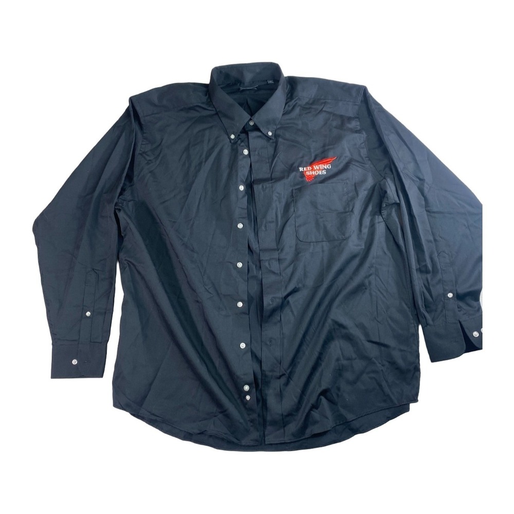 Red Wing Shoes‎ Van Heusen Black Down Shirt XL 17.5-18 34/35 Wrinkle Free NWOT